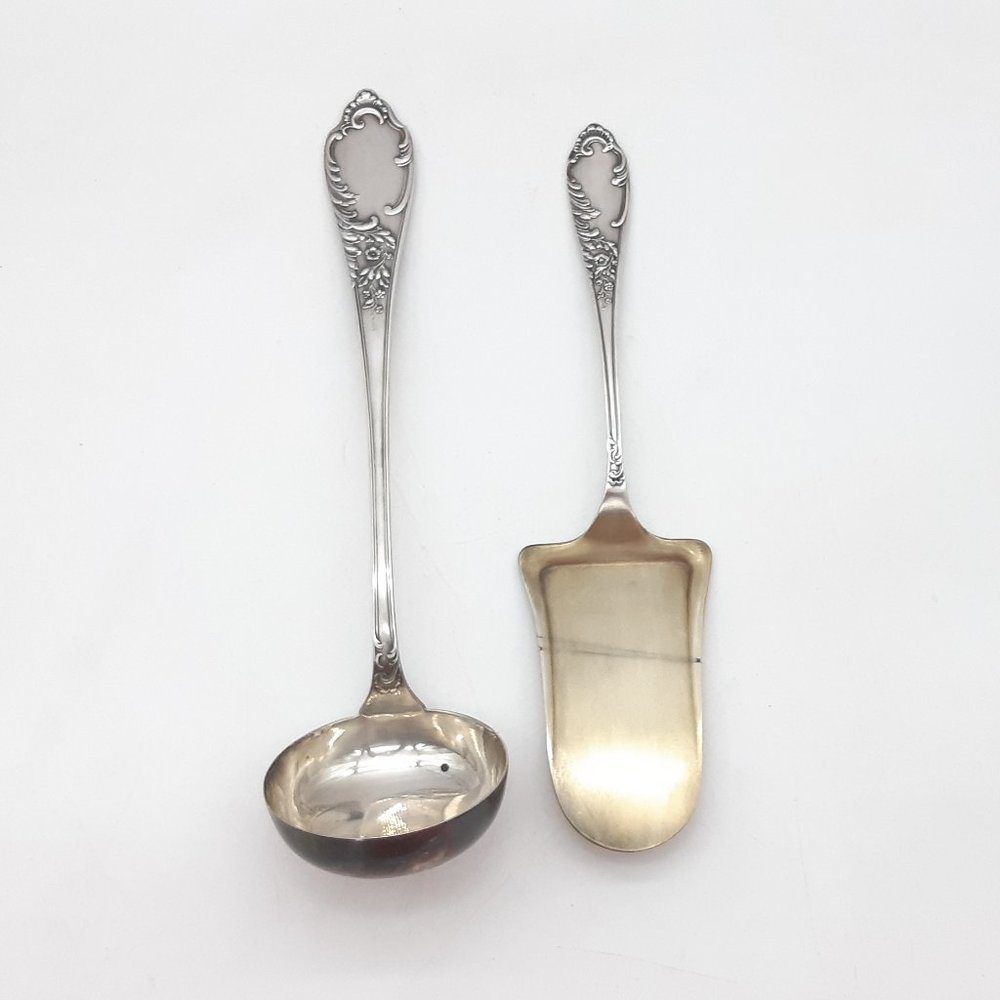 Antique Silverplate Norblin Ladle and Cake Server Made in Poland -Russian Empire